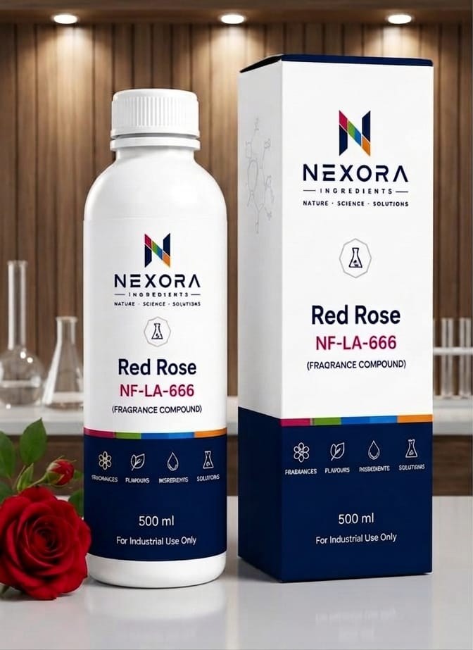 Red Rose fragrance compound bottle and box